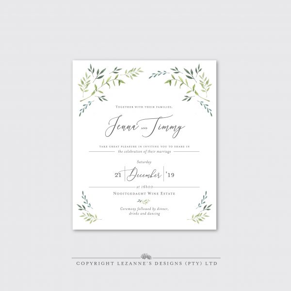 Laurel Love - Wedding Invitation - Lezannes Designs